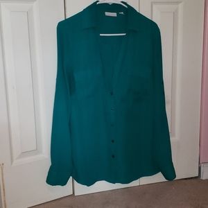 NYCO aqua long sleeves button up size large